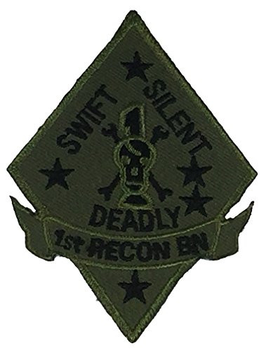 USMC 1ST RECON BATTALION UNIT Patch - OD Green/Black - Veteran Owned Business.