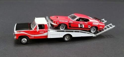 NEW 1:64 ACME COLLECTION - Allan Moffat Racing 1968 Ford F-350 Ramp Truck & 1969 Ford Mustang Boss 302 Trans Am #9 Coca Cola Set of 2pcs Diecast Model Car By ACME NEW 1:64 ACME COLLECTION - Allan Moffat Racing 1968 Ford F-350 Ramp Truck & 1969 Ford Mustang Boss 302 Trans Am #9 Coca Cola Set of 2pcs Diecast Model Car By ACME