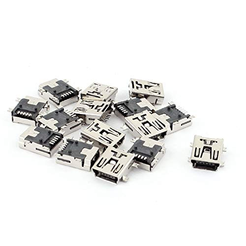 New Lon0167 15PCS 5-Pin Featured Type B SMT reliable efficacy SMD Mini USB Female Socket Jack Connector-idf1f 94 d8 70d-