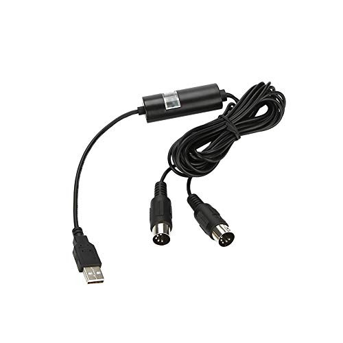 Alomejor Universal MIDI to USB IN-OUT Cable Converter Line LED Indicator Electronic Music Accessory