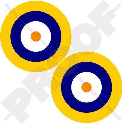 SOUTH AFRICAN AirForce SAAF Type A1 WWII Aircraft Roundels 3 inch -75mm- Vinyl Stickers Decals x2