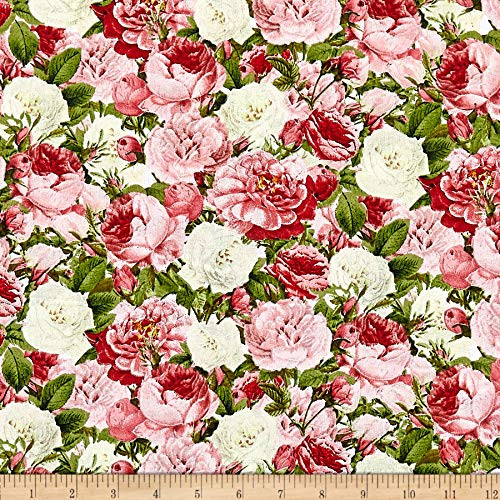 David Textiles Vintage Rose Bouquet Multi Fabric Fabric by the Yard