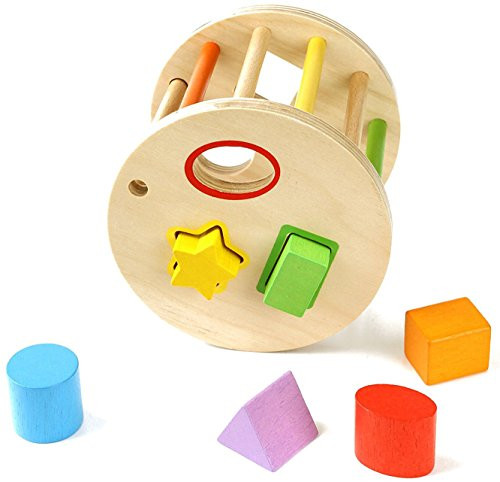 Babe Rock Insert Lattice Shake and Match Toddler Wooden Shape Sorter Toy