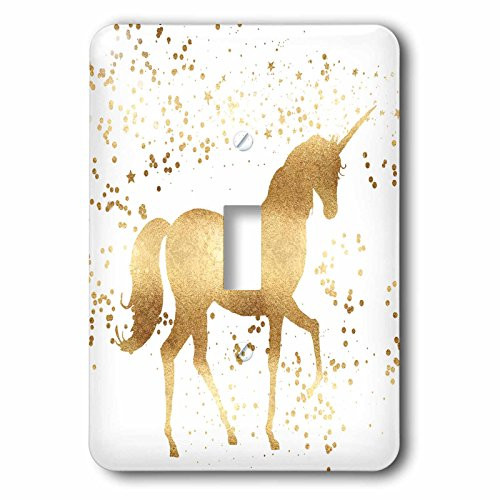 3dRose lsp_280773_1 Image of Gold Confetti Unicorn Toggle Switch Multicolor