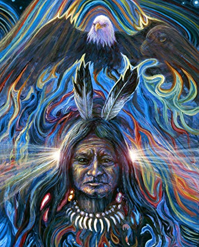 David Textiles Native American Eagle Spirit Panel Panel 36 X 44 Cotton Fabric