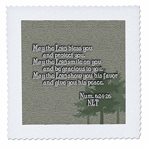 3dRose Aarons Blessing Numbers 624 26 Bible verse - Quilt Square 8 by 8-inch -qs_20537_3-