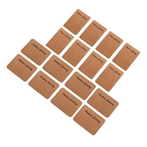 ARTIBETTER 100pcs Earring Card Holder Blank Kraft Paper Tags for DIY Ear Studs Necklace Jewelry Display