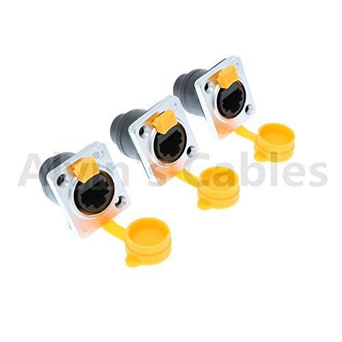 3 pcs RJ45 waterproof connector sockets IP65 Ethernet panel mount RJ45 connector