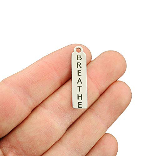 Spiritual Stainless Steel Charms - Breathe - Exclusive Line - Quantity Options - DROP015 Choose Quantity BULK 10 Charms