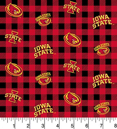 Iowa State Cotton Fabric Buffalo Plaid Design-Newest Pattern-Sold by The Yard-SYKEL