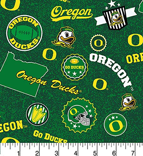 University of Oregon Cotton Fabric Home State Design-Newest Pattern-Sold by The Yard-SYKEL NCAA Cotton Fabric