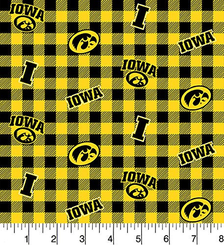 University of Iowa Cotton Fabric Buffalo Plaid Design-Newest Pattern-Sold by The Yard-SYKEL