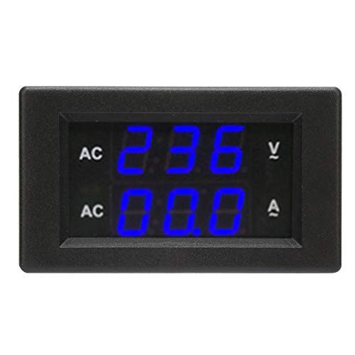 Akozon Voltmeter Digital AC 100~300V Voltage Meter Ampere Meter 0-100A LED Display-Bue  Plus Blue-