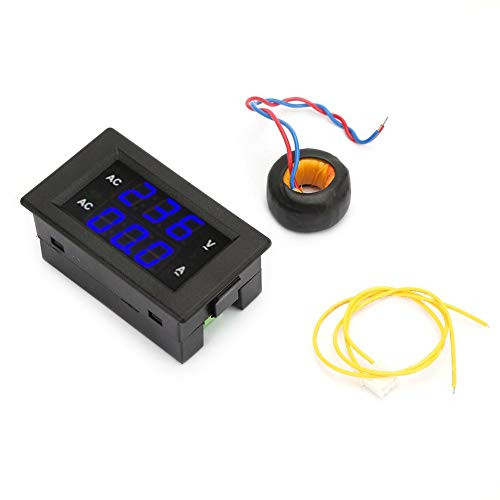 LED Digital Display AC 100~300V Voltmeter 0-100A Ampere Meter Instrument-Blue-