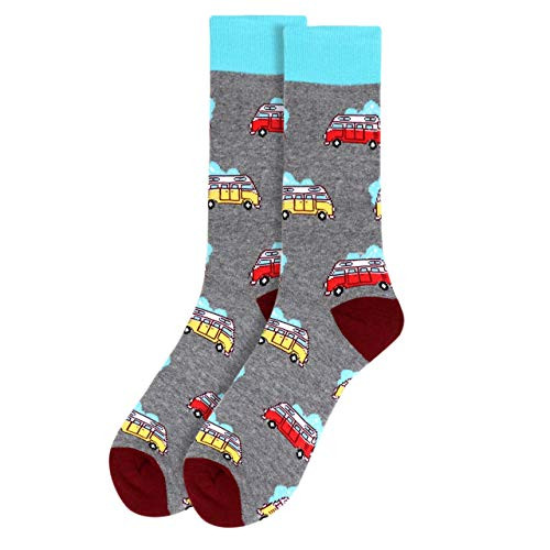 Mens Gray RV Camper Camping Novelty Crew Dress and Trouser Socks Mens Gray RV Camper Camping Novelty Crew Dress and Trouser Socks