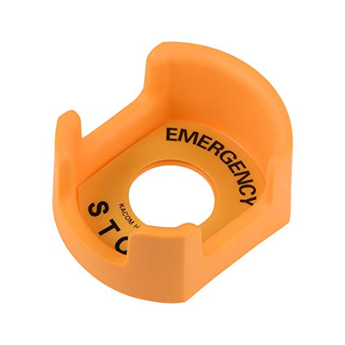 uxcell 30mm Push Switch Button Protective Cover With Emergency Stop Warning Circle Orange 1pcs