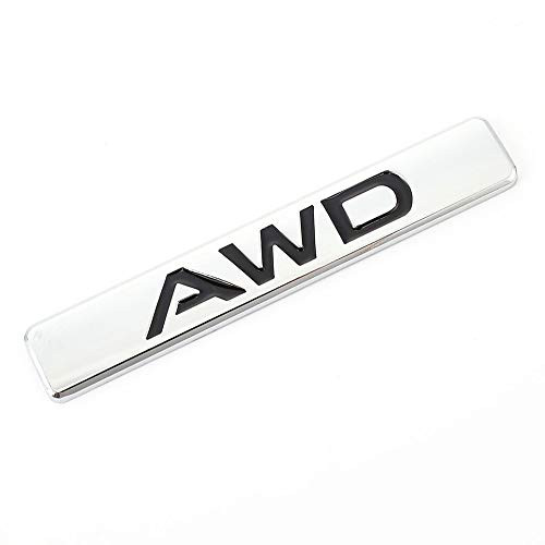BYWWANG 3D Metal AWD Car Side Fender Rear Trunk Emblem Badge Sticker Decals