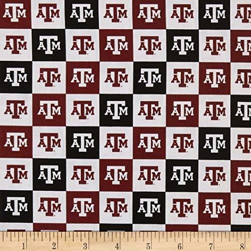 Sykel Enterprises NCAA Cotton Broadcloth Texas A and M Collegiate Check Fabric Team Color Fabric By The Yard Sykel Enterprises NCAA Cotton Broadcloth Texas A and M Collegiate Check Fabric Team Color Fabric By The Yard