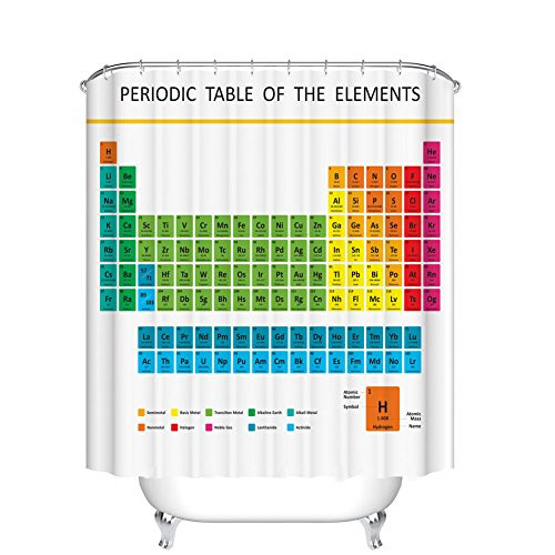Fangkun Custom Shower Curtain Periodic Table of Chemical Elements - Waterproof Mildew resistant - Polyester Fabric Bath Curtains Decor Set - 12pcs Shower Hooks (YL094#, 72 x 72 inches) Fangkun Custom Shower Curtain Periodic Table of Chemical Elements - Waterproof Mildew resistant - Polyester Fabric Bath Curtains Decor Set - 12pcs Shower Hooks (YL094#, 72 x 72 inches)