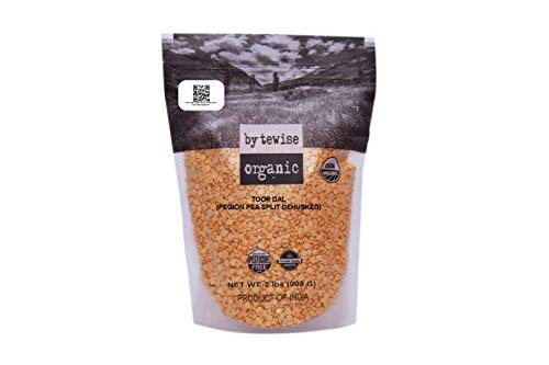 Bytewise Organic Pigeon Pea Split Lentil / Yellow Lentil / Toor Dal 2lb