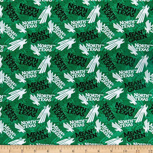 Sykel Enterprises NCAA North Texas Mean Green Tone Cotton Fabric Multi