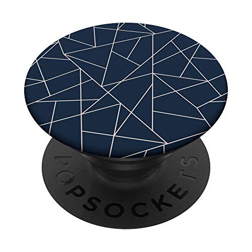 Navy Blue and Blush Pink Geometric Triangle Shapes Pattern PopSockets PopGrip Swappable Grip for Phones  and  Tablets
