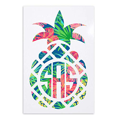 Patterned Pineapple with Circle Initials Monogram Decal - for Yeti Tumblers Laptops MacBooks Cars Planners Etc Patterned Pineapple with Circle Initials Monogram Decal - for Yeti Tumblers Laptops MacBooks Cars Planners Etc