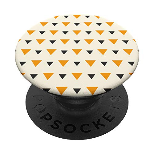 Repeating Orange Black Triangle Pattern Halloween Themed PopSockets Grip and Stand for Phones and Tablets