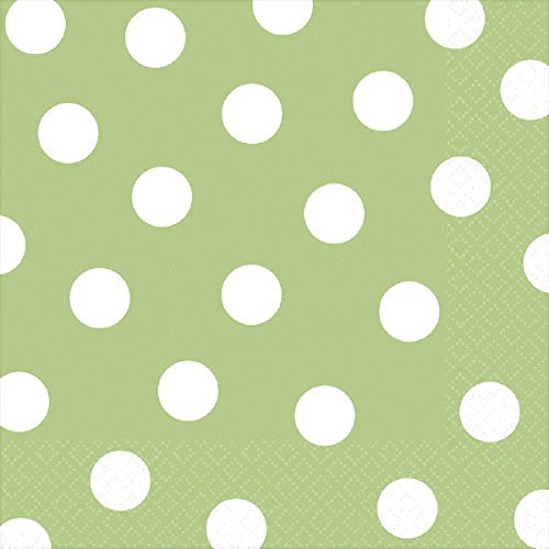 Dots Luncheon Napkin Color Party Tableware 16 Pieces Made from Paper Leaf Green by Amscan