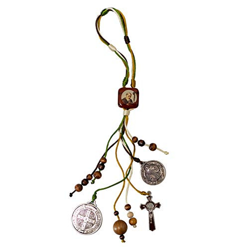 Saint Benedict Home Blessing Medal - Includes Prayer Card - Saint Benedict Medals - Brown Crucifix - Strong Cord and Wooden Beads - Great Catholic Gift for Dorm Rooms and Housewarming Saint Benedict Home Blessing Medal - Includes Prayer Card - Saint Benedict Medals - Brown Crucifix - Strong Cord and Wooden Beads - Great Catholic Gift for Dorm Rooms and Housewarming