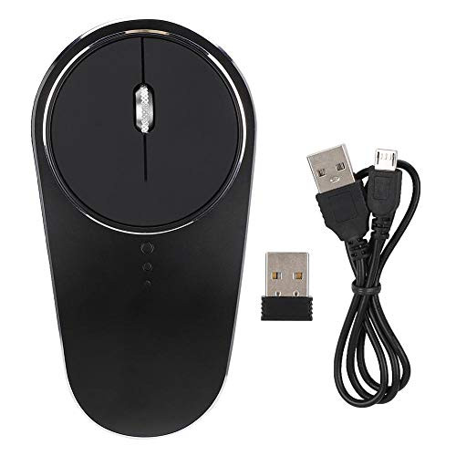 EBTOOLS Wireless Mouse 2.4G Ergonomic Aluminum Alloy Rechargeable Computer Mouse Silent Mouse Buttons with USB Unifying Receiver for Notebook PC Laptop Computer MacBook