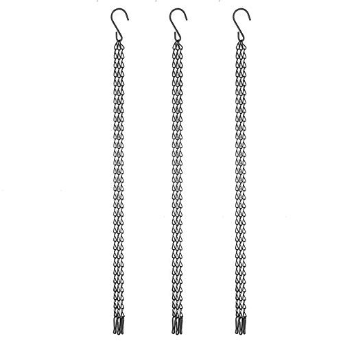 DEWIN Hanging Chain - Iron Hanging Chain Garden Planter Flower Pot Basket Replacement Iron Hanging Chain  Plus Hooks Set 3Pcs