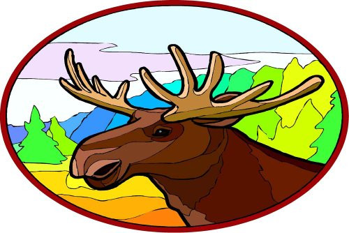 Brown Moose Profile - Etched Vinyl Stained Glass Film Static Cling Window Decal Brown Moose Profile - Etched Vinyl Stained Glass Film Static Cling Window Decal