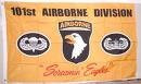 101st Airborne Flag 3x5 - - Yellow 101 Flag 100 percent Polyester