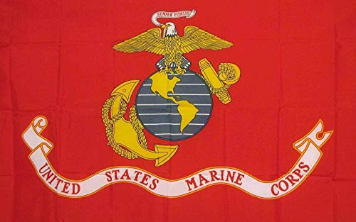 AES American Wholesale 3 X 5 U.S. Marine Corps RED Polyester Flag with Grommets Banner Sign Display