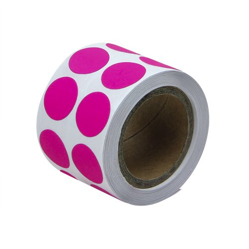 Fluorescent Pink - 1/2 inch Round Circle Color Code Dot Inventory Labels Stickers - 300 labels per roll - 1 roll