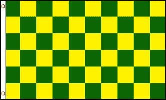 3x5 Green  and  Yellow Checkered Polyester Flag 3x5 Super Polyester Nylon Fade Resistant Double Stitched Premium Penant House Banner Grommets