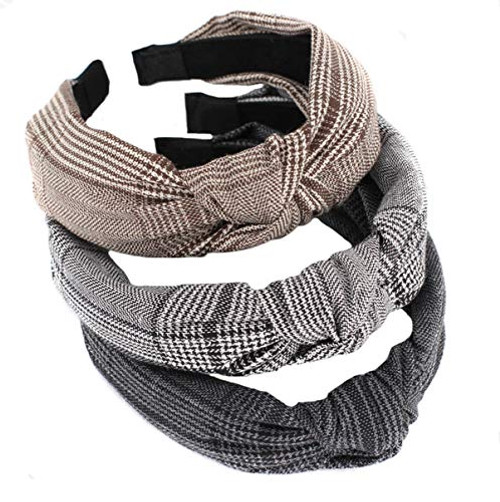 3 Pcs Fashion Stripe Wide Side Headbands Hair Band Twist Knotted Elastic Hair Hoops Hairbands Women Hair Accessories