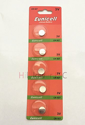 Hillflower 5 Piece CR927 Card Blister 927 BR927 3V Lithium Battery for Remote Alarm PC
