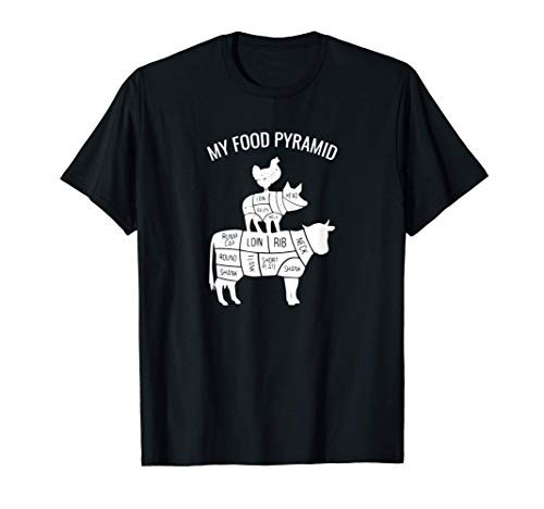 My Food Pyramid Funny Carnivore Cow Pig Chicken T-Shirt