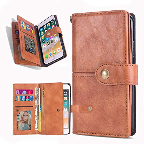 Harsel 7 Card Slots Magnetic Leather Wallet Case Folio Flip Durable Protective Case with Credit Card Holder Wristlet for iPhone 6s Plus /6s -Brown iPhone 6s Plus/6 Plus- Harsel 7 Card Slots Magnetic Leather Wallet Case Folio Flip Durable Protective Case with Credit Card Holder Wristlet for iPhone 6s Plus /6s -Brown iPhone 6s Plus/6 Plus-