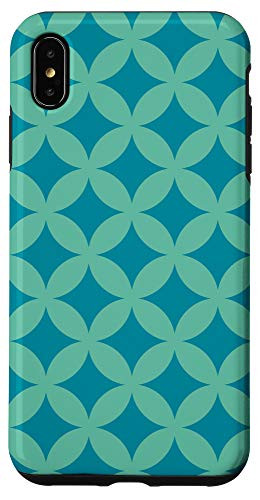 iPhone XS Max Star Circle Pattern Blue Green Pastel Turquoise Case