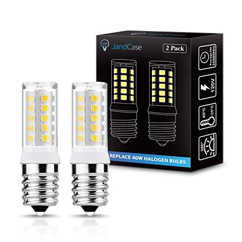 JandCase E17 LED Bulb 4W Microwave Oven Bulb 40W Halogen Bulb Equivalent 400LM Daylight White 6000K Ceramic Appliance Light Bulbs for Oven Stove Hood Non-Dimmable 2 Pack JandCase E17 LED Bulb 4W Microwave Oven Bulb 40W Halogen Bulb Equivalent 400LM Daylight White 6000K Ceramic Appliance Light Bulbs for Oven Stove Hood Non-Dimmable 2 Pack