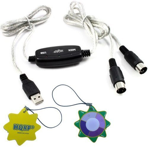 HQRP USB in-Out MIDI Interface Cable Converter PC to Music Keyboard Adapter Cord for Acorn Instruments Masterkey 61 USB MIDI Controller Keyboard Plus HQRP Sun Meter