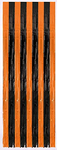 Amscan New Age Scare Halloween Party Orange  and  Black Door Curtain Decoration