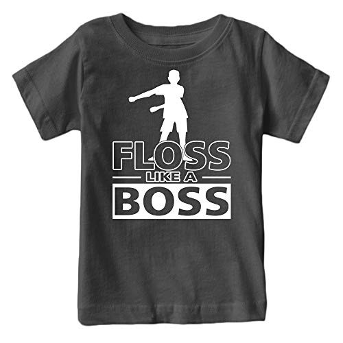 Kids Floss Like a Boss Flossin Dance Youth T Shirt -Charcoal Youth M-