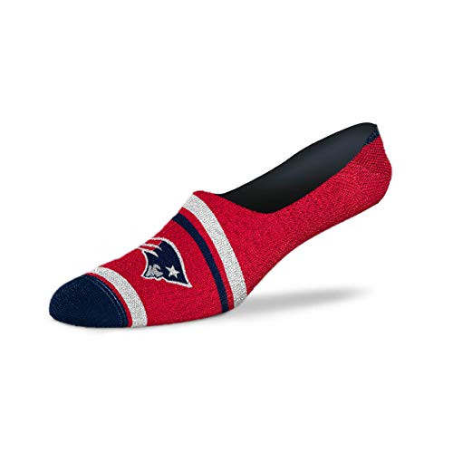 For Bare Feet - NFL Cruisin No Show Ankle Socks -New England Patriots Medium -5-10--