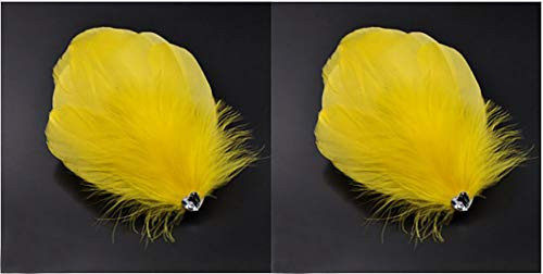 2PCS Girls Heart-shaped Feather Hair Clip Headpiece Party Hairpins Hair Barrettes Hair Accessory Bridal Wedding Feather Fascinator -Yellow- 2PCS Girls Heart-shaped Feather Hair Clip Headpiece Party Hairpins Hair Barrettes Hair Accessory Bridal Wedding Feather Fascinator -Yellow-