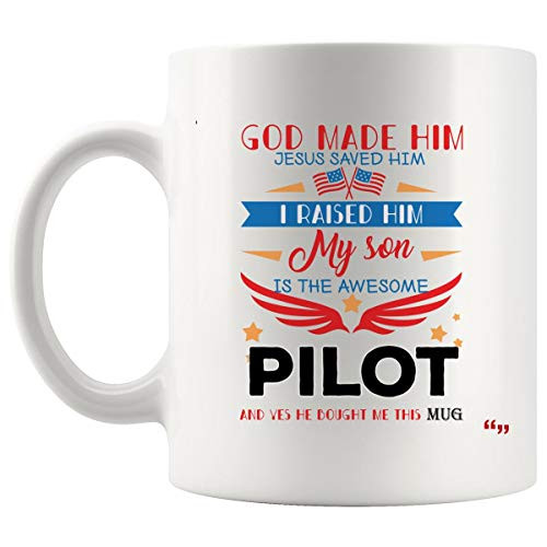 My Son is Pilot Mug Coffee Cup Pilots God Pray Prayer Gift - Flight Attendants Helicopter Aviator Airman T-Shirt - Aviation Airline Genius Aircraft Gifts for Mom Dad My Son is Pilot Mug Coffee Cup Pilots God Pray Prayer Gift - Flight Attendants Helicopter Aviator Airman T-Shirt - Aviation Airline Genius Aircraft Gifts for Mom Dad