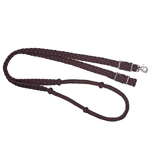 Tough 1 Knotted Cord Roping Reins Brown